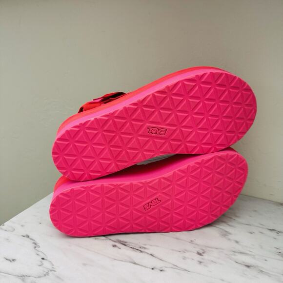 Teva Orange Flatform Universal Strappy Sandals Women’s Size 10 - Picture 7 of 10